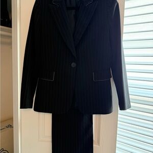 Tahari Women's Dark Pinstripe Suit